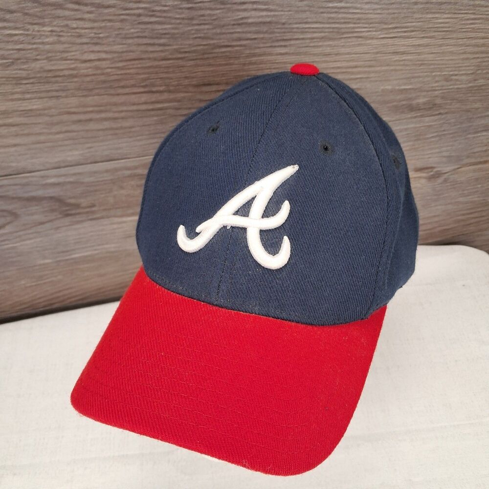 Atlanta Braves Baseball Snapback Hat Red Dark Navy Blue MLB  Logo Athletic Puma